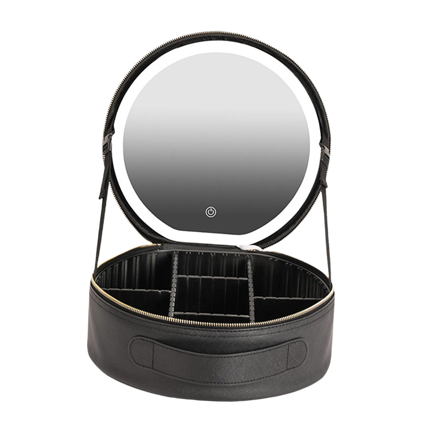 Makeup Bag with Mirror Professional Large Capacity Light Portable Lighted Mirror Detachable Adjustable Divider Travel Organizer