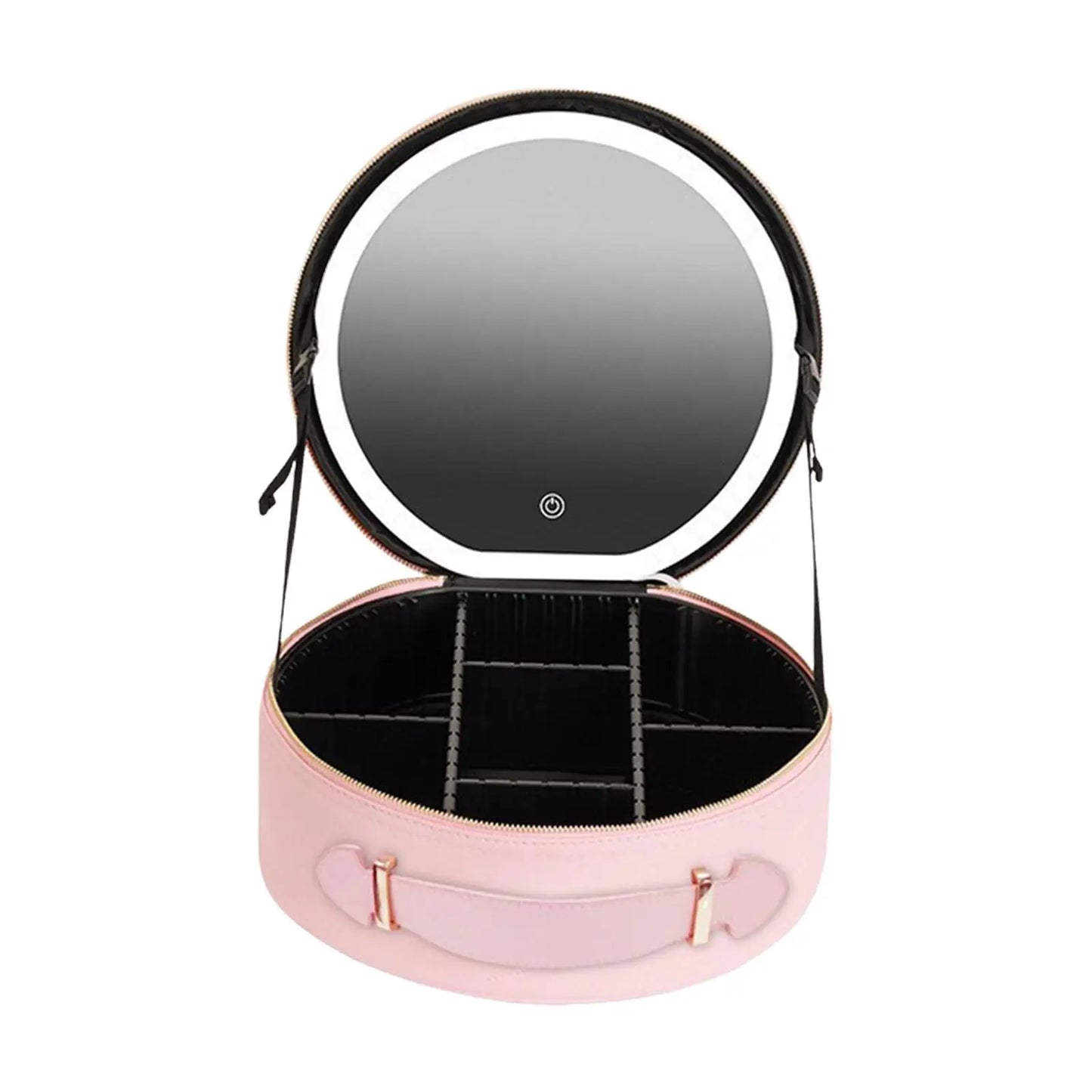 Makeup Bag with Mirror Professional Large Capacity Light Portable Lighted Mirror Detachable Adjustable Divider Travel Organizer