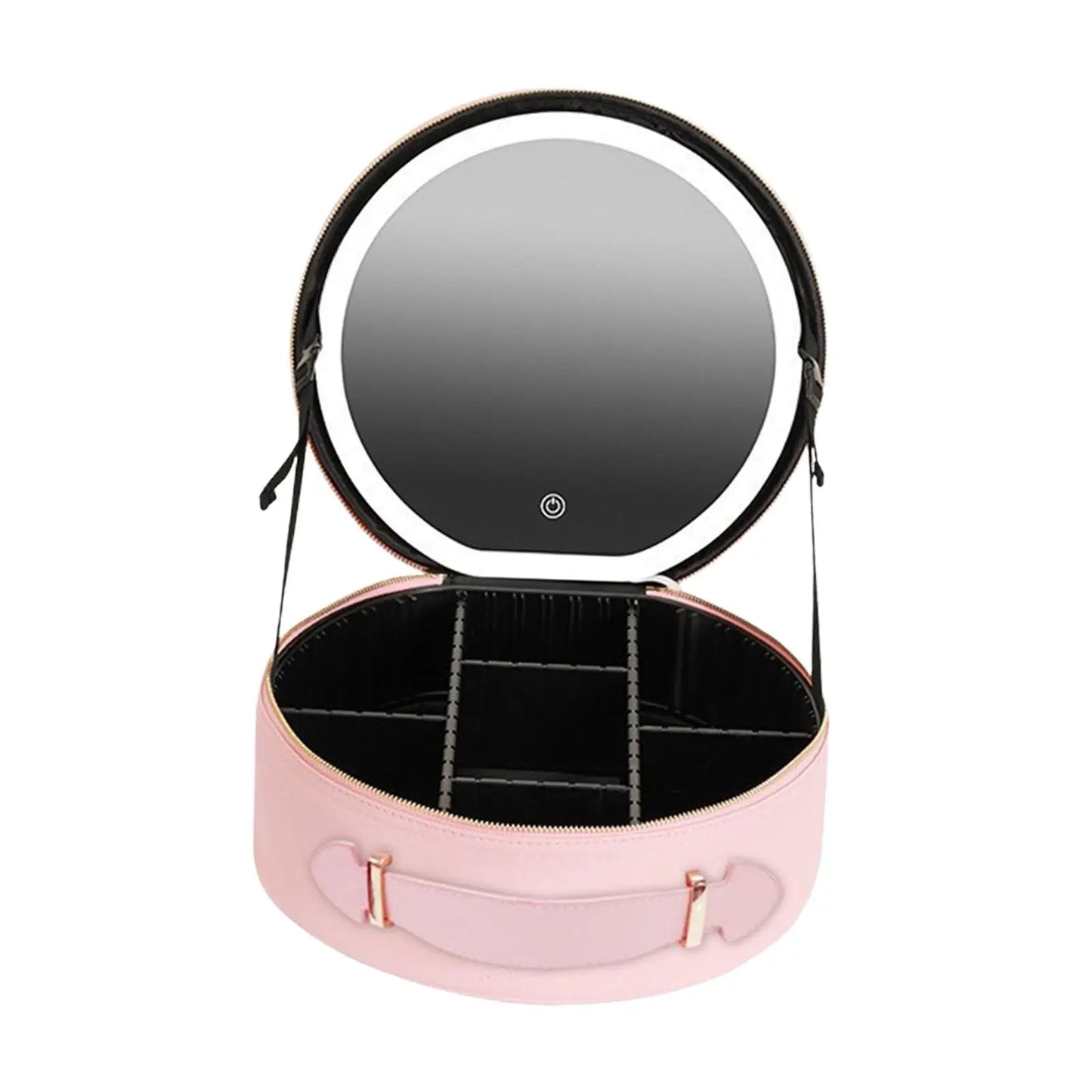 Makeup Bag with Mirror Professional Large Capacity Light Portable Lighted Mirror Detachable Adjustable Divider Travel Organizer