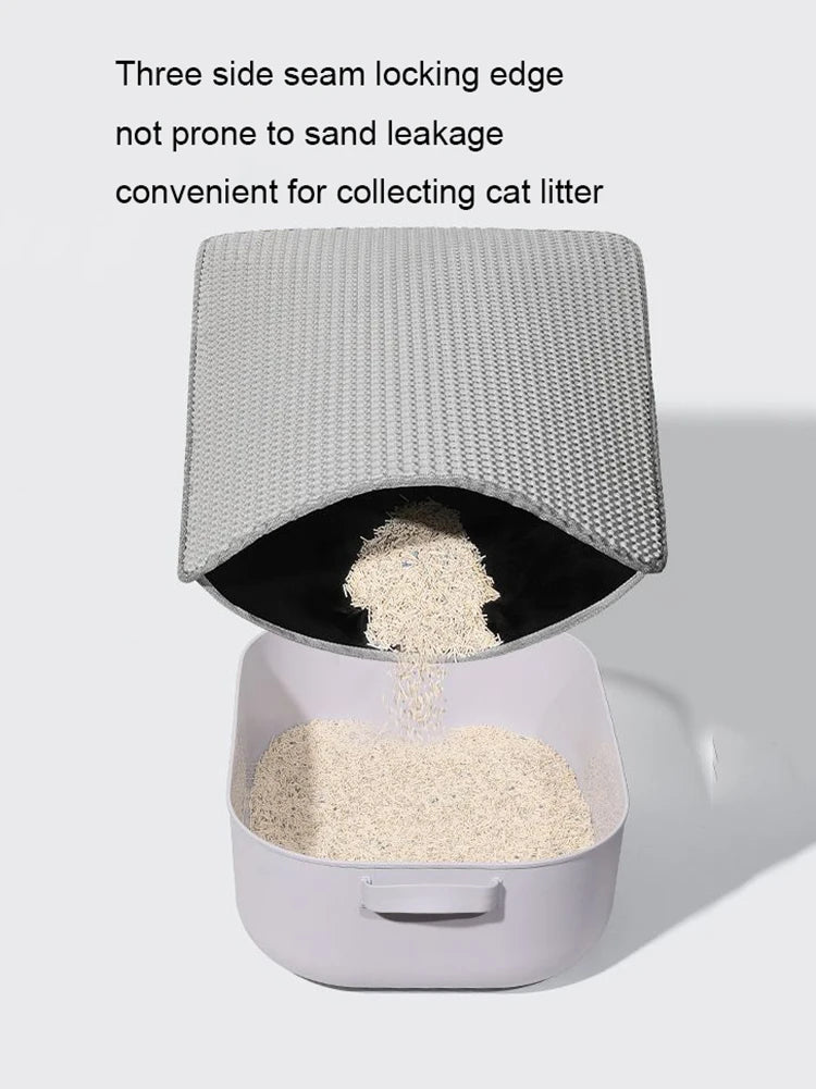 Waterproof Cat Litter Mat – Non-Slip, Double Layer, Washable Mat for Easy Litter Cleanup