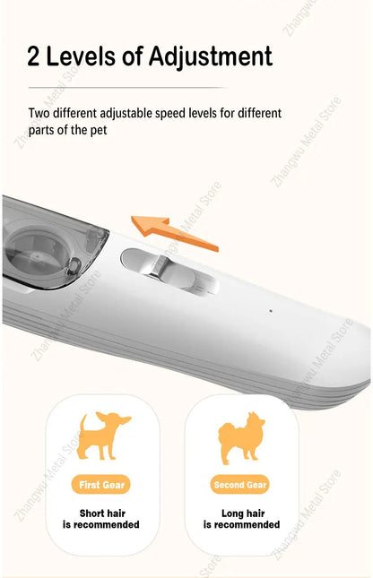 Rechargeable Vacuum Trimming Grooming Hair with and Dog - for Quiet, Hair Electric Clipper Function Precise Professional Cut Pet