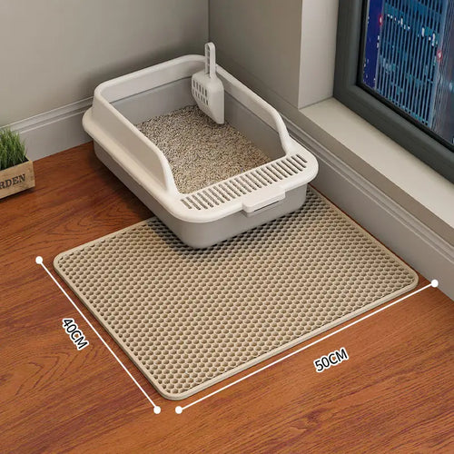 Waterproof Cat Litter Mat – Non-Slip, Double Layer, Washable Mat for Easy Litter Cleanup
