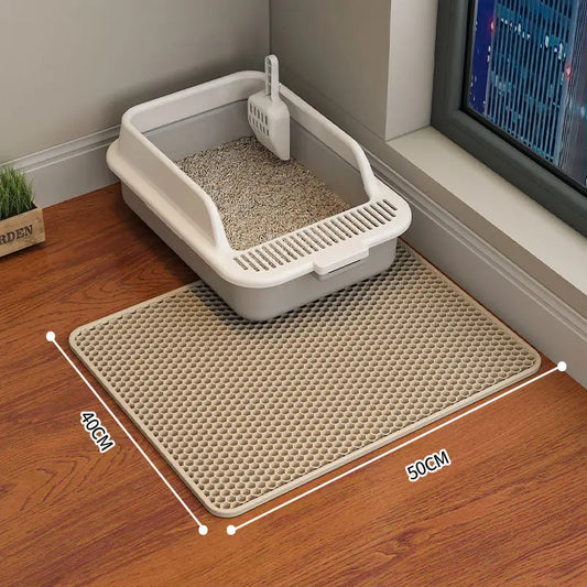 Waterproof Cat Litter Mat – Non-Slip, Double Layer, Washable Mat for Easy Litter Cleanup