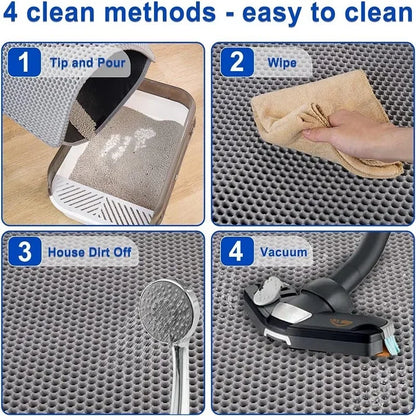 Waterproof Cat Litter Mat – Non-Slip, Double Layer, Washable Mat for Easy Litter Cleanup