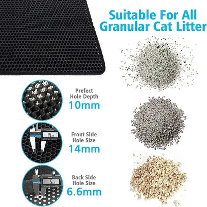 Waterproof Cat Litter Mat – Non-Slip, Double Layer, Washable Mat for Easy Litter Cleanup