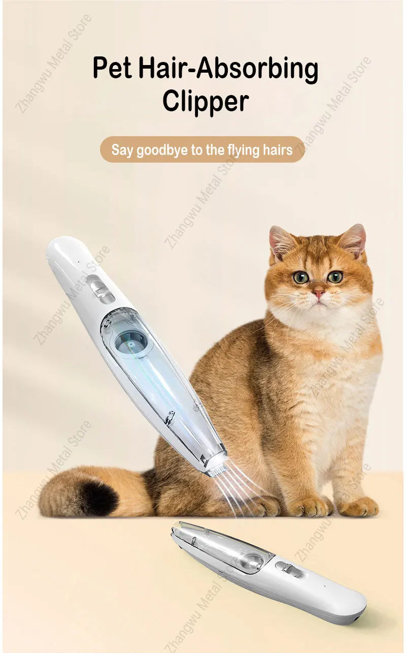 Rechargeable Vacuum Trimming Grooming Hair with and Dog - for Quiet, Hair Electric Clipper Function Precise Professional Cut Pet