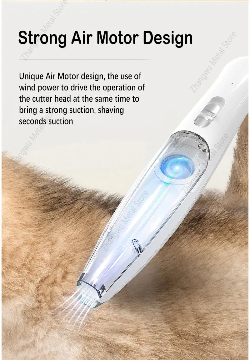 Rechargeable Vacuum Trimming Grooming Hair with and Dog - for Quiet, Hair Electric Clipper Function Precise Professional Cut Pet