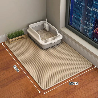 Waterproof Cat Litter Mat – Non-Slip, Double Layer, Washable Mat for Easy Litter Cleanup