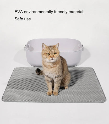 Waterproof Cat Litter Mat – Non-Slip, Double Layer, Washable Mat for Easy Litter Cleanup
