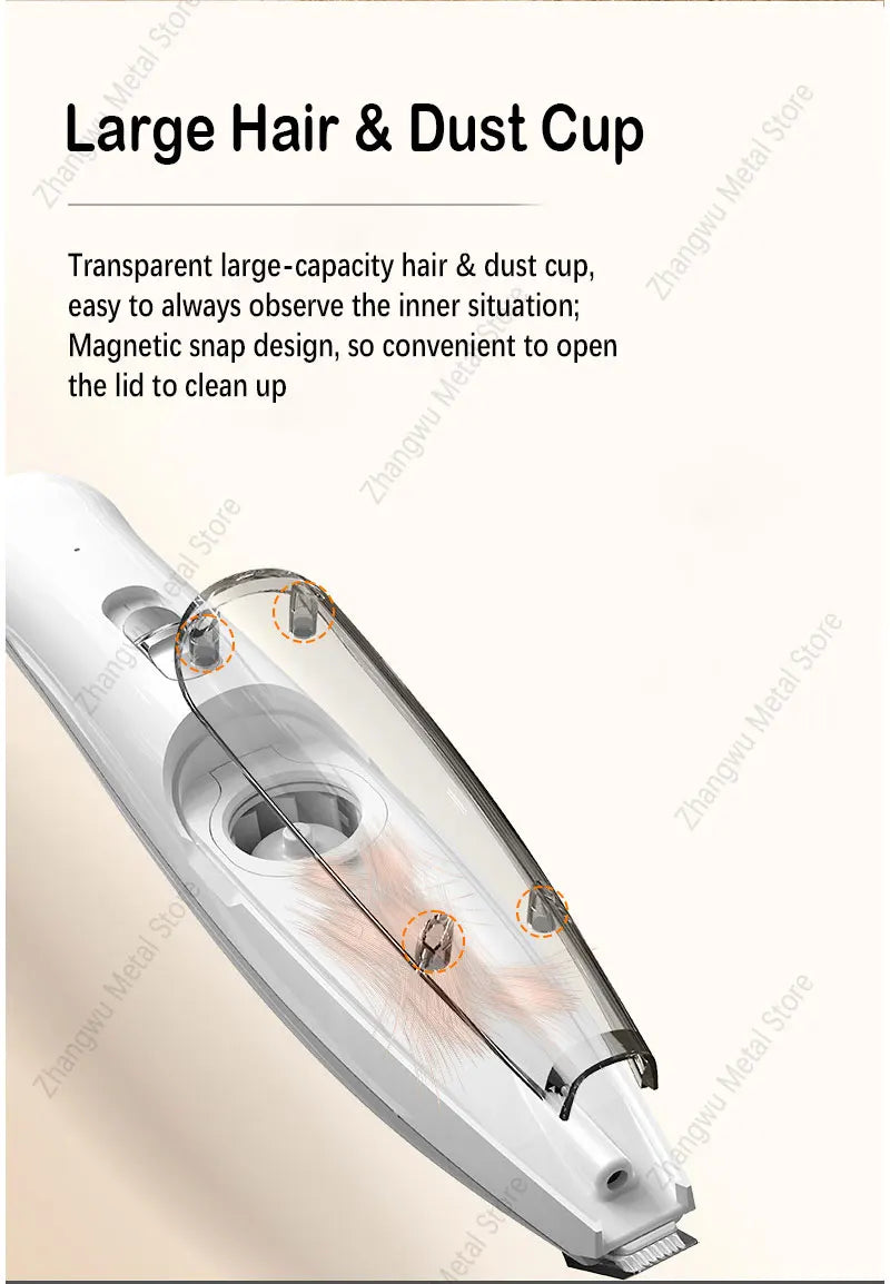 Rechargeable Vacuum Trimming Grooming Hair with and Dog - for Quiet, Hair Electric Clipper Function Precise Professional Cut Pet