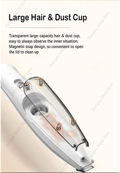 Rechargeable Vacuum Trimming Grooming Hair with and Dog - for Quiet, Hair Electric Clipper Function Precise Professional Cut Pet