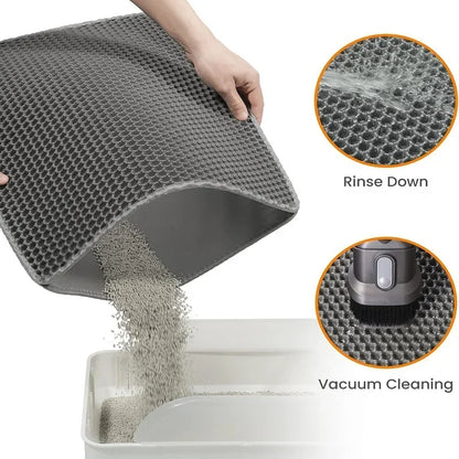 Waterproof Cat Litter Mat – Non-Slip, Double Layer, Washable Mat for Easy Litter Cleanup